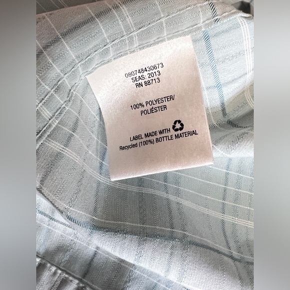 DAVID TAYLOR Light blue and white plaid short sleeve shirt size M. - Picture 9 of 12